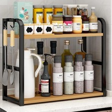 Kitchen Spice Storage Rack Countertop Seasoning Organizer Holder Shelf Stand UK