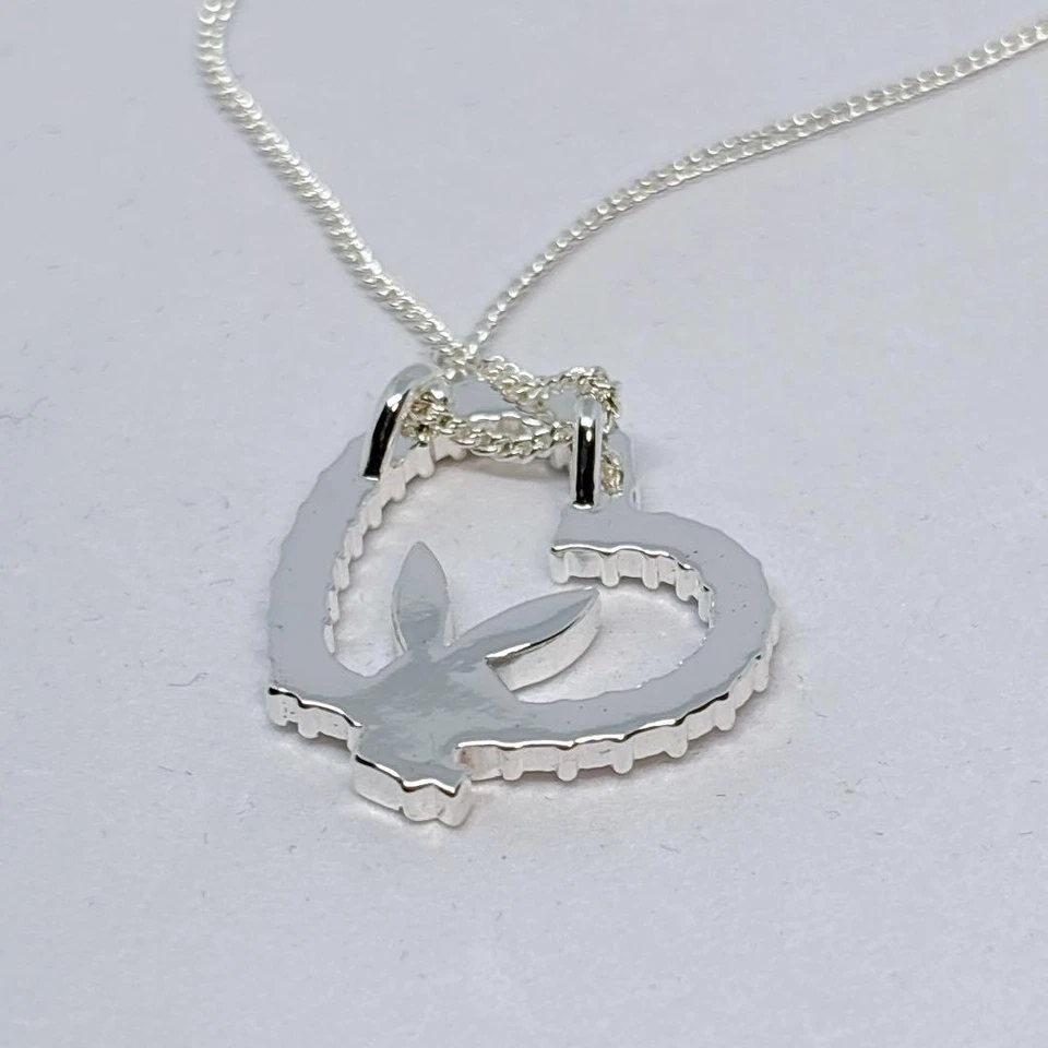 Collana Playboy 50° Anniversario Argento Strass Cuore 40 cm Nuova - Immagine 4 di 4