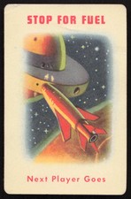 1952 Ed-U-Cards Space Race Card Game Stop for Fuel Deck No. 2 VG-VGEX crease 