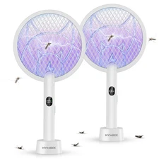 Electric Fly Swatter Racket,2 in 1 Mosquito Bug Zapper 4100V Handheld Mosquit...