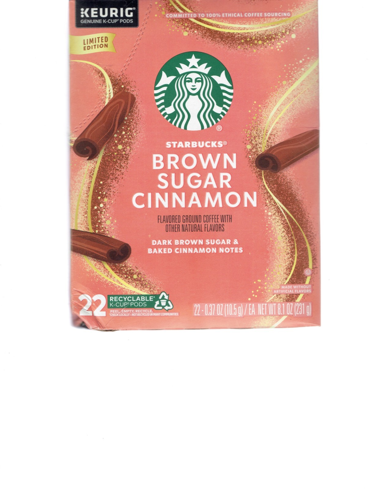 Starbucks Brown Sugar Cinnamon + Donut Shop Decaf, 44 K-cups