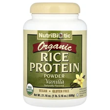 NutriBiotic Raw Organic Rice Protein Vanilla 1 lb 5 oz 600 g Egg-Free,