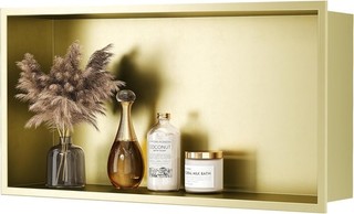 Wall Shower Niche 304 Stainless Steel Single Shelf Shower Storage Gold 60x30cm
