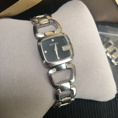 Gucci G watch Silver with Dark Bronze Face With Diamonds. Gucci G watch Silver with Dark Bronze Face With Diamonds  main image 4