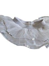 Build A Bear White Silver Sequin Tutu Skirt Teddy Outfit