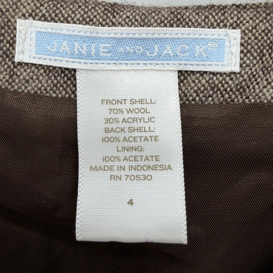 Janie And Jack Boys Size 4 Brown Wool Blend Vest Preppy Academia Holiday Formal - Image 3 of 4