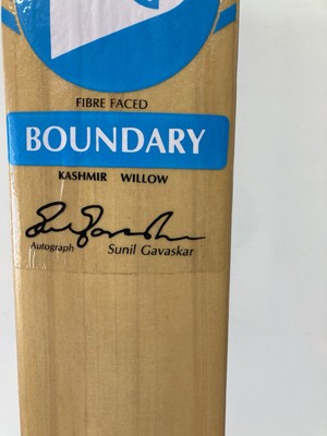 SG Fibre Faced Boundary Kashmir Willow Cricketschläger Autogramm Sunil Gavaskar