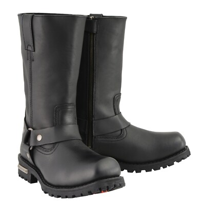 Milwaukee Leather MBM9061WP Men s Black 'Wide Width' Waterproof Harness Boot