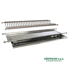 SCOLAPIATTI AD INCASSO DI 86 CM IN ACCIAIO INOX ALTA QUALITÀ CON RACCOGLIGOCCE