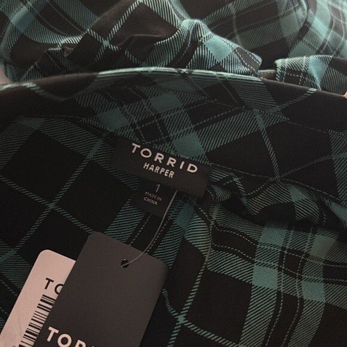 NWT Torrid Women's Harper Challis Collared Long Sleeve Blouse Plus Size 1X - Picture 6 of 8