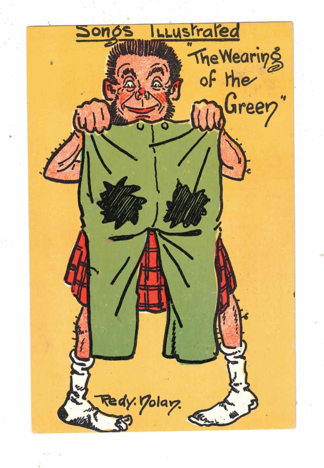 Vintage Postcard c1900s - Songs Illustrated. "The Wearing of the Greens". V.S.M.