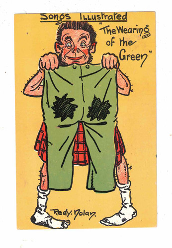 Vintage Postcard c1900s - Songs Illustrated. "The Wearing of the Greens". V.S.M.