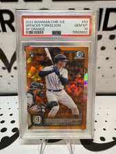 2022 bowman chrome sapphire spencer torkelson Orange /75 Image Variation Psa 10