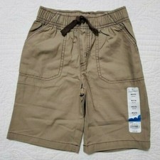NEW Jumping Beans from Kohls Boys Elastic Waist Shorts 5/6 7 7X Tan Brown Trim