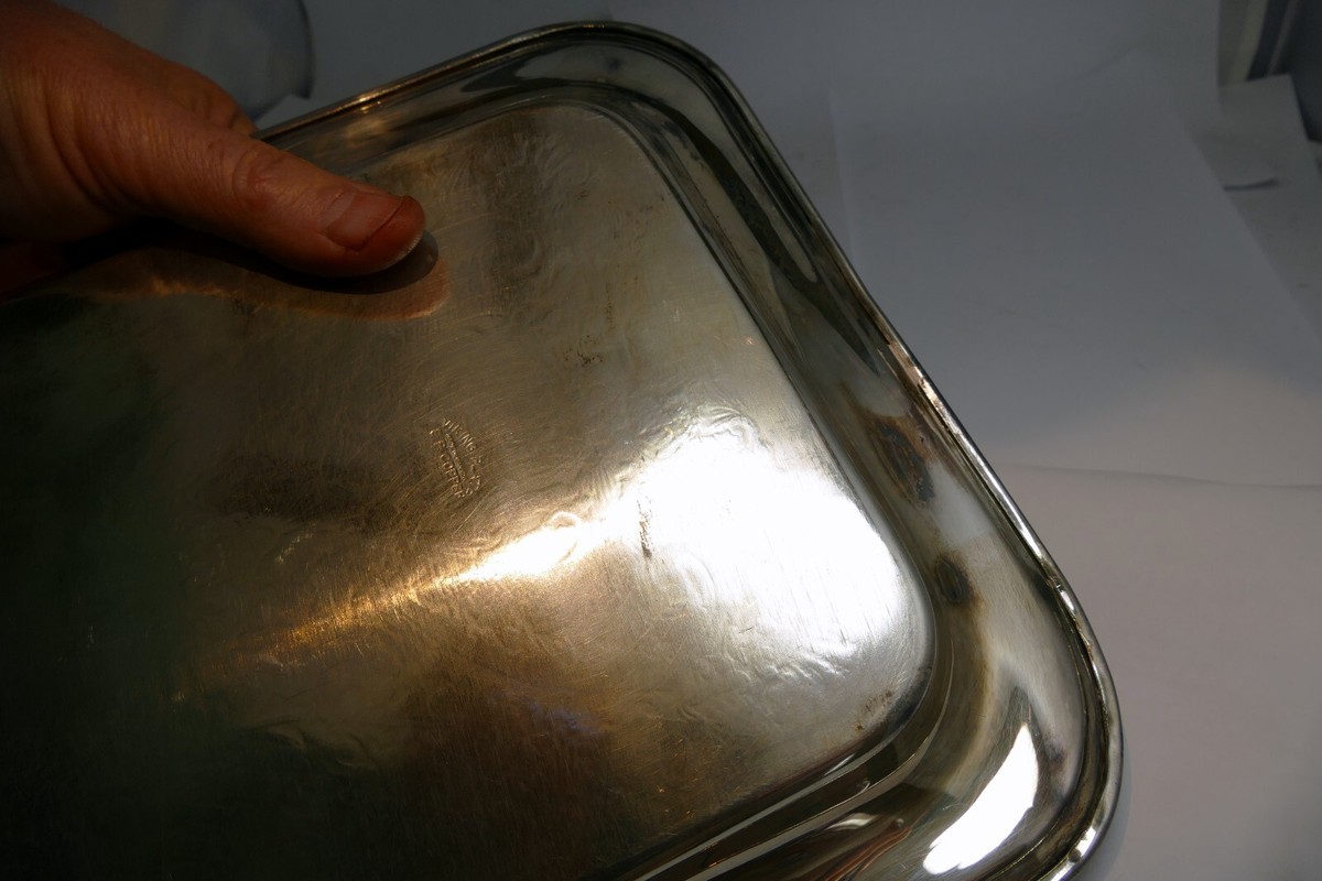 Viking Plate EP Copper Silver Plate Rectangle Serving Tray Viking Plate EP Copper Silver Plate Rectangle Serving Tray