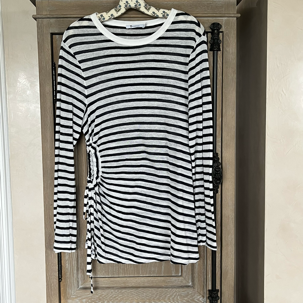 T by Alexander Wang Classic Striped SlubJersey Long Sleeve Tee