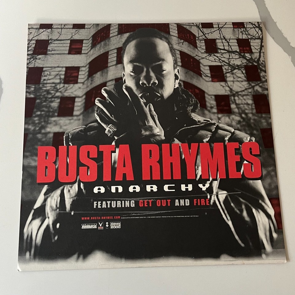 2000 Busta Rhymes Anarchy Album Record Store Promo Poster Photo Flat