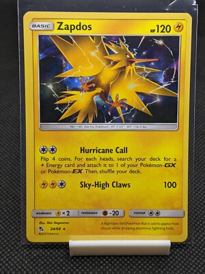 zapdos pokemon card ebay Zapdos 24/68 Hidden Fates Holo Rare Pokemon Card