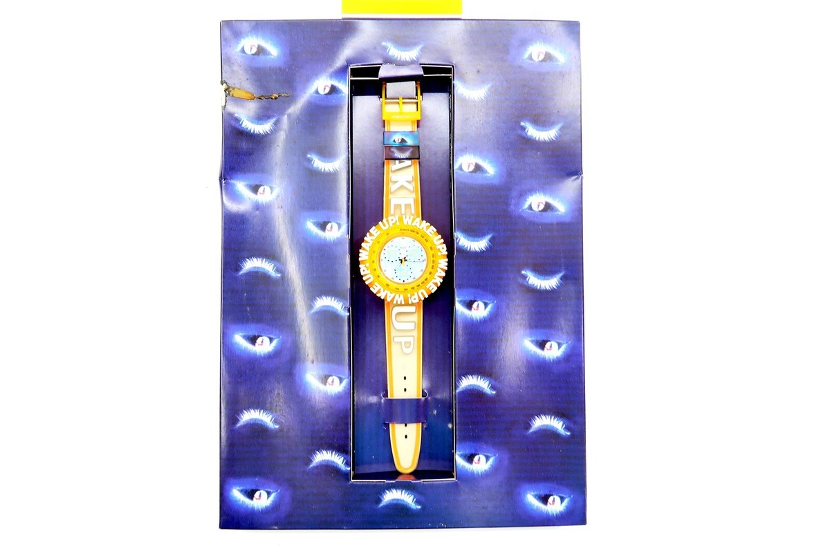 Swatch Aqua Chrono Watch WAKE UP SBZ104 by Spike Lee Box Set AS-IS