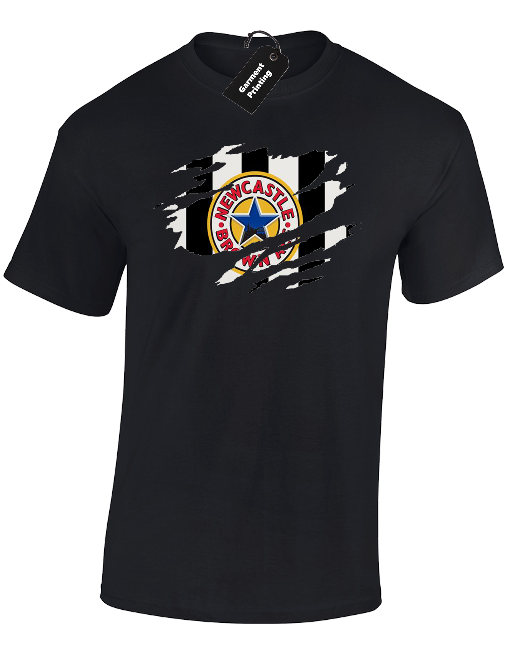 RETRO FOOTBALL KIT 6 SLASH MENS TSHIRT NEWCASTLE CLASSIC 90'S TERRACES