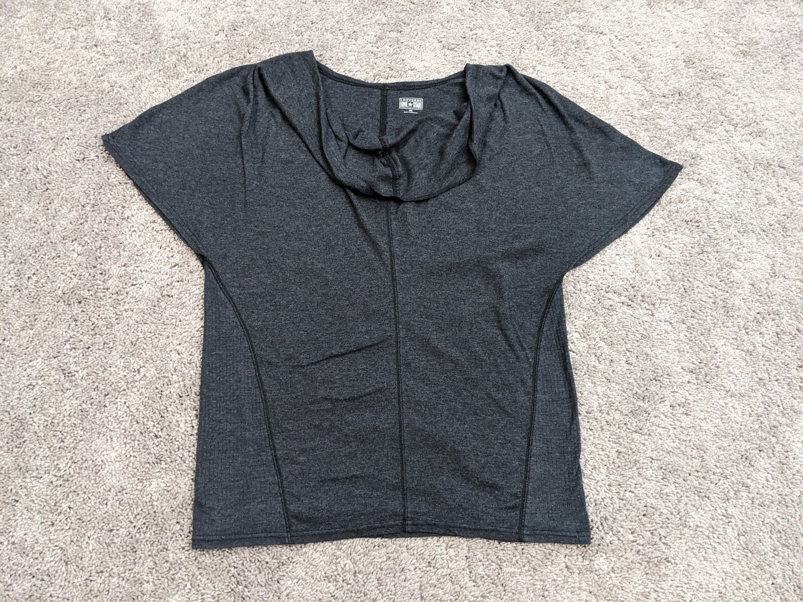 Converse One Star Sweater Womens Extra Large Cowl Neck Gray Cap Sleeve