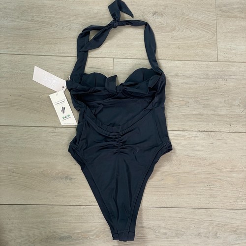 NEW Free People We Are HAH Womens Small Pull It Thru Bodysuit Swimsuit Black - 第 7/11 張圖片