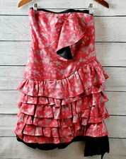 Marc By Marc Jacobs Strapless Ruffled Mini Shift Dress Pink Silk Sz 2 NWT $568