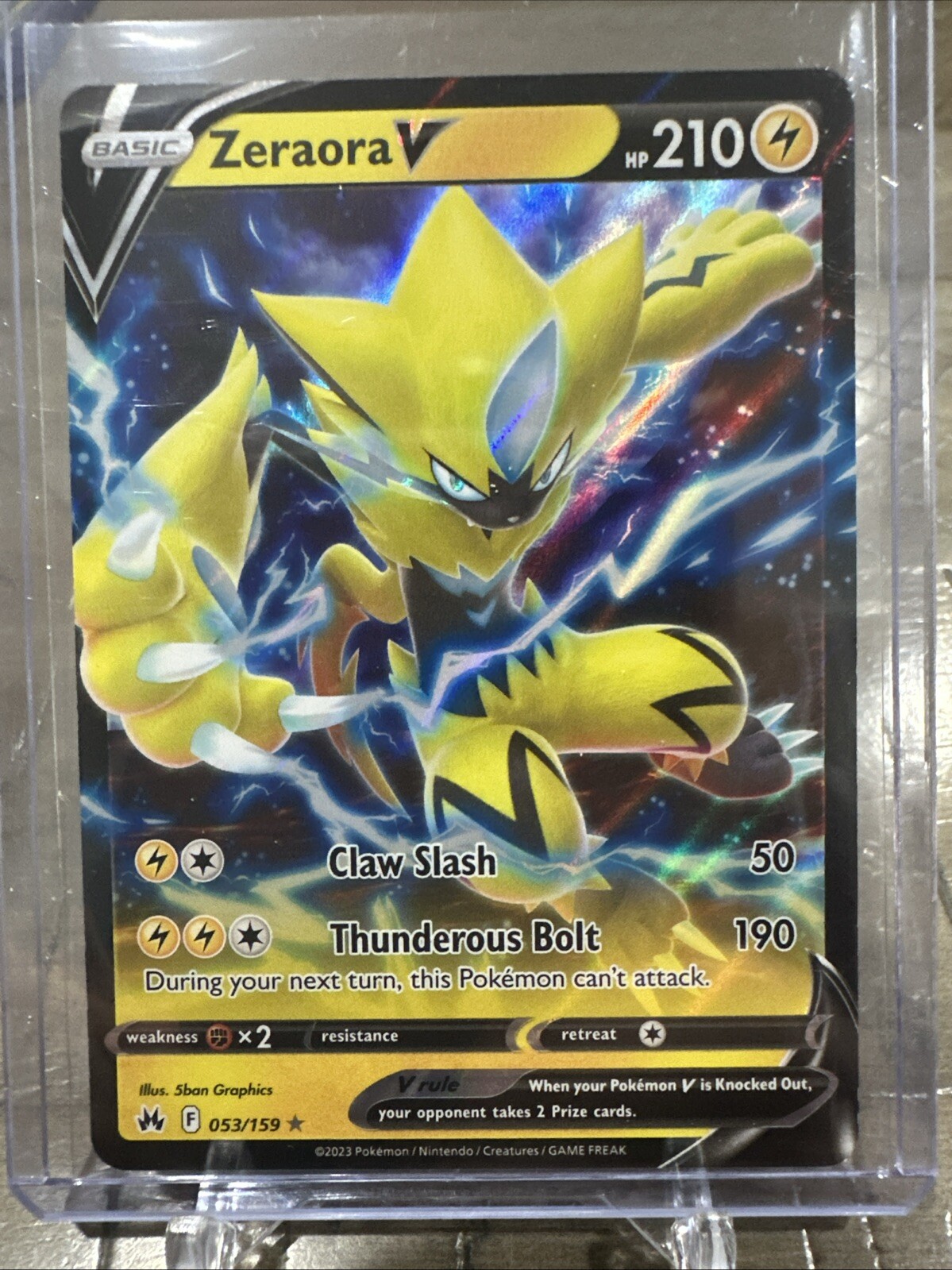 Zeraora V 053/159 Crown Zenith Ultra Rare Pokemon Holo TCG Card NM/MINT