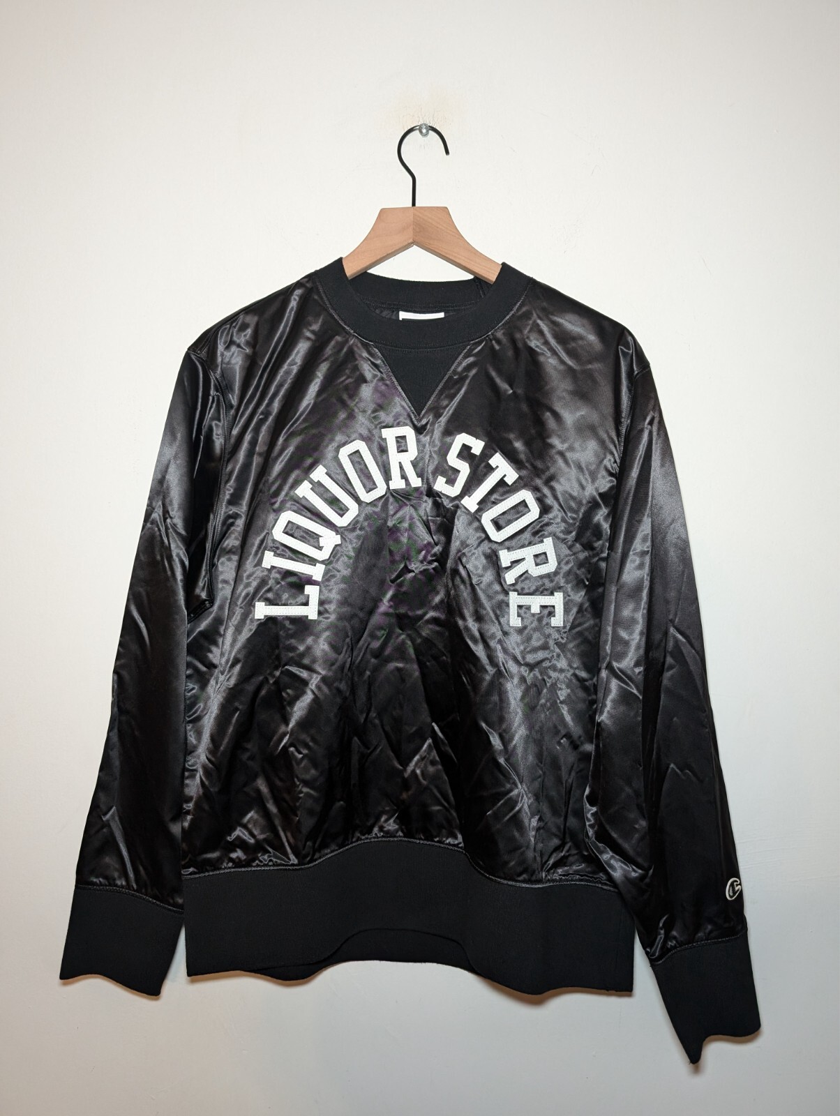 Champion Todd Snyder "Liquor Store"  Satin Bomber Jacket Black Medium Sample