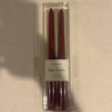 Threshold 2 Count Dark Red 10" Taper Candle Set Fragrance Fre 6 Hr Burn Time G14