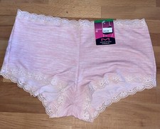 Maidenform 40760 Microfiber/ Lace Boyshort Panty  Pink Heather  Size L/7 NWT
