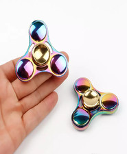 UFO Spinner Fidget Rainbow Tri-Vision Toy - 1x w/Random Color and Design