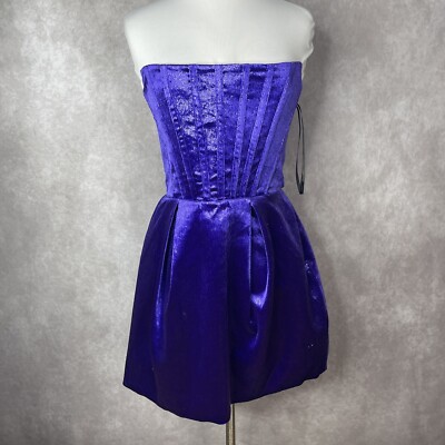 Bronx And Banco Purple Shimmer Maraya Corset Mini Dress Women's Size M |  eBay