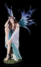 Elfen Figur - Virien mit Hase - Fantasy Fee Engel Deko Statue