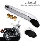 Motorcycle Silver Exhaust Pipe Bracket Slip On Chopper Bobber