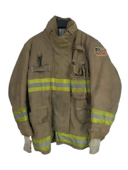 PPFD Inno-Tex Turnout Firefighter Brown Jacket Coat Yellow Tape