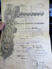 1919 - FOGLIO DI CONGEDO ILLIMITATO SOLDATO 2° REGGIMENTO ALPINI - DRONERO -