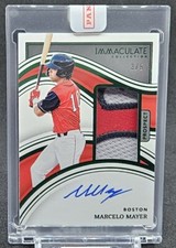 2023 Panini Immaculate MARCELO MAYER Prospect Patch Auto #/5 Encased RED SOX
