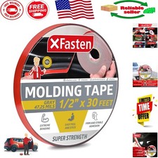 Professional Grade Automotive Tape - 1/2" x 30' for Molding  Trim Installation