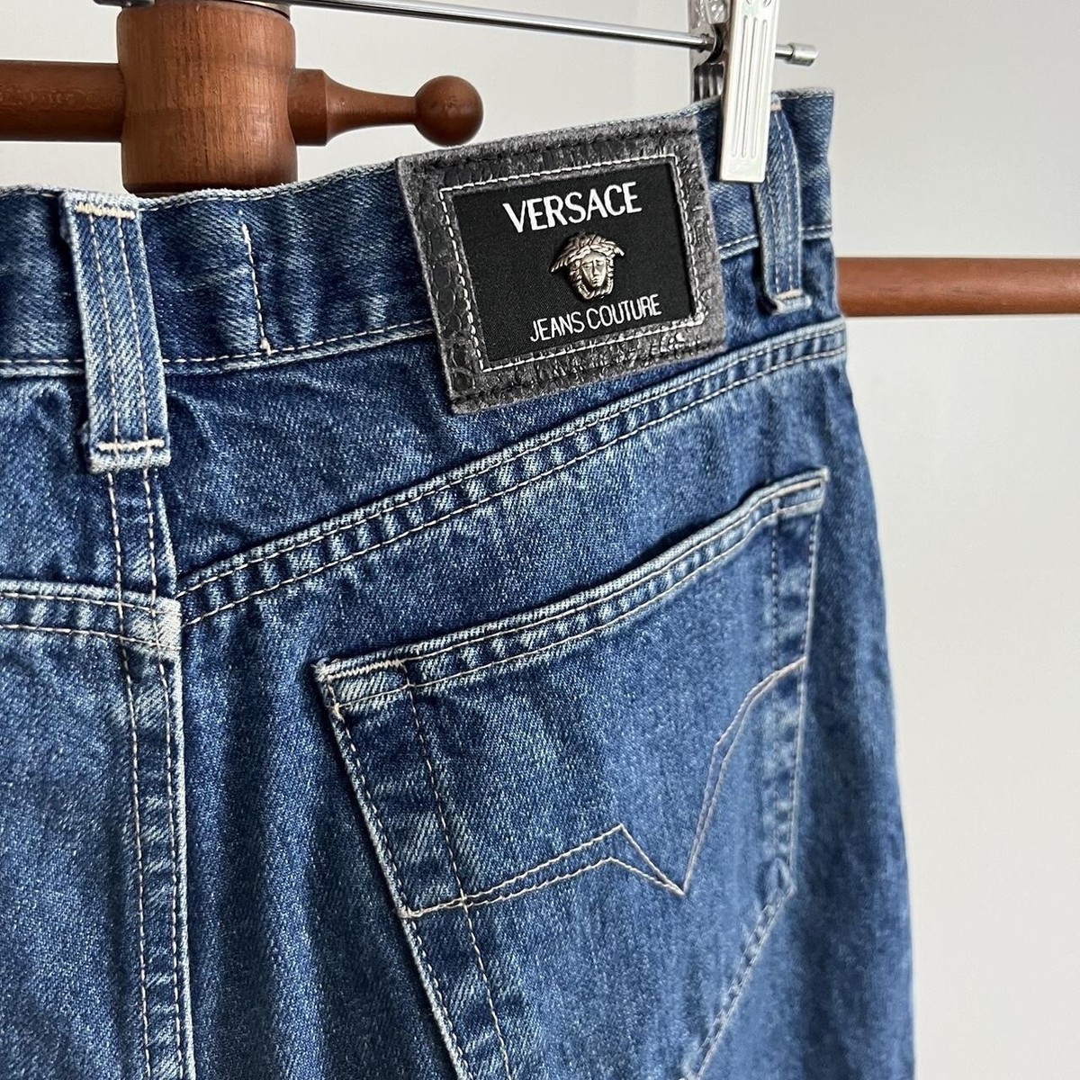Vintage 90s Versace Jeans Couture Blue Stonewash Denim Mens