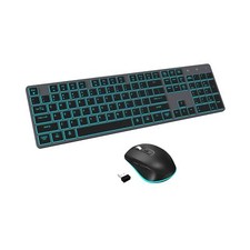 Wireless Keyboard and Mouse RGB Backlit Combo, Slim  Quiet, Rechar... Fast Ship