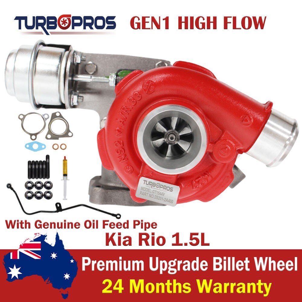 GEN1 High Flow Turbo Charger With Genuine Oil Feed Pipe For Kia Rio 1.5L