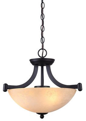 ICH375A03RA14 3 Light Warren Dual Large Pendant Light Fixture, Bronze