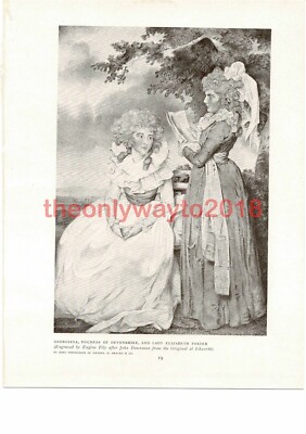 Herzogin von Devonshire & Lady E Foster, J Downman, Buchillustration, 1907