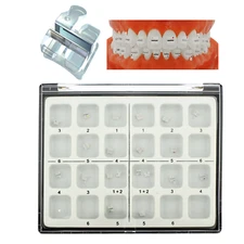 Dental Orthodontic Ceramic Brackets Metal Slot Roth 022 3 Hook 3M Clarity style