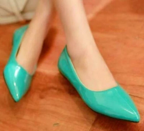 New Womens Ballet Flats Point Toe Pumps Ladies Slip On Casual Shoes Plus Size - Picture 15 of 25