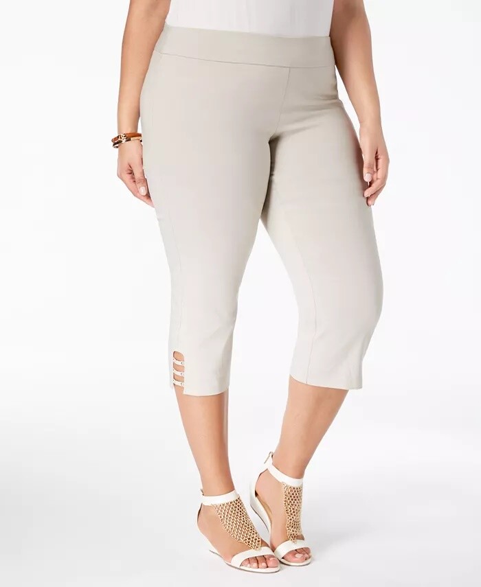 JM Women's Collection Plus Size Capri Pants Dark Beige Size 3X 887650608363  | eBay