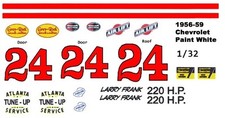  24 Larry Franks Atlanta Tune Up 1957 1/32nd Scale Slot Car Waterslide Decals
