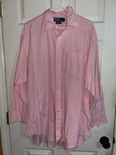 Polo Ralph Lauren Shirt Mens XL 17 34 Pink Striped Button Up Pony VTG