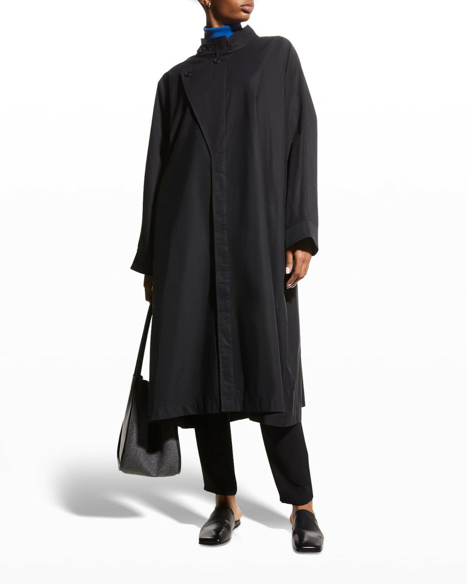EASY SHADOWS ENTH ロンT XL SALE! NWT Eskandar BLACK Size (1) Long Light Weight Cotton Rain